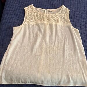 LOFT Cream Sleeveless Tank Top